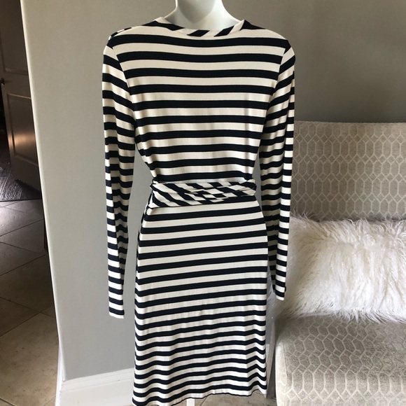 S Banana Republic Wrap dress navy white Stripe - Picture 3 of 5